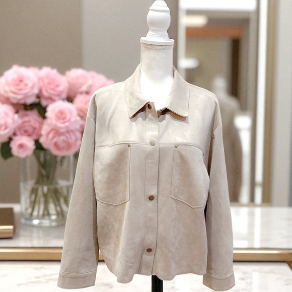 Vince Camuto Faux Suede Lightweight Jacket - Picture 1 of 12